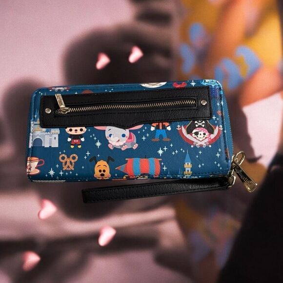 Disney Parks Magic Kingdom Aattractions Wallet by Loungefly Zip Around - Picture 2 of 4